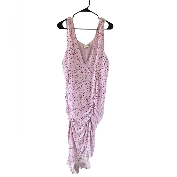 Nicholas Pink Floral Ruched Silk Dress - Picture 3 of 8